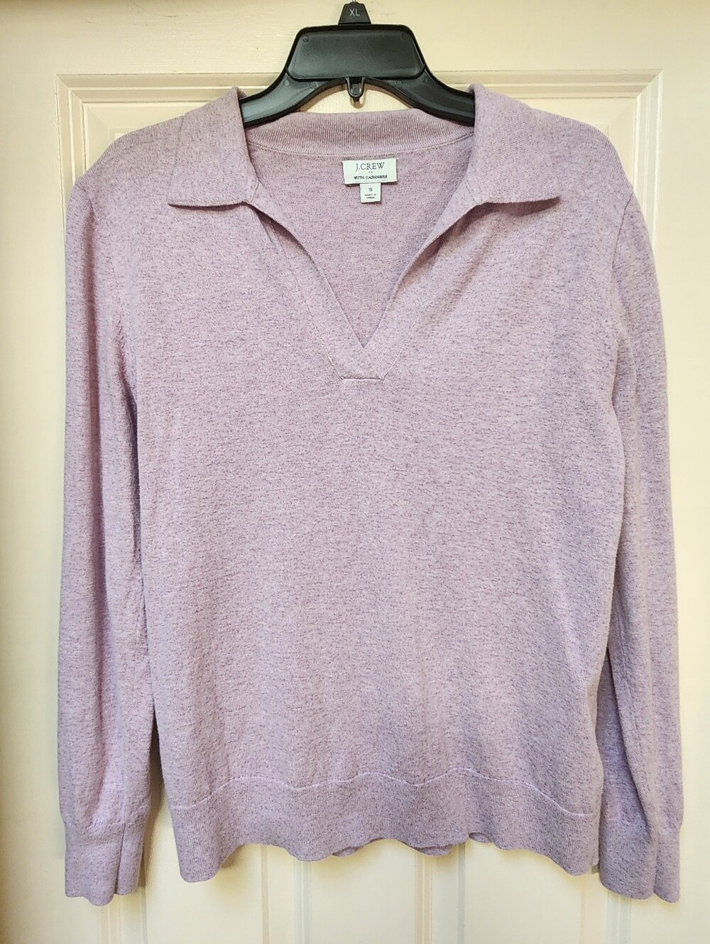 J. Crew Factory Lavender Collared V-Neck Sweater
